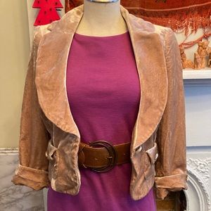 1990’s Bebe Champagne Tan Crushed Velvet Blazer